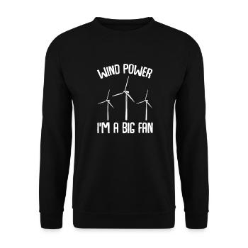 Énergie éolienne I'm A Big Fan Énergie verte Énergie éolienne - Sweat-shirt Unisexe - noir - Devant - Alina (178cm) & Michal (187cm)