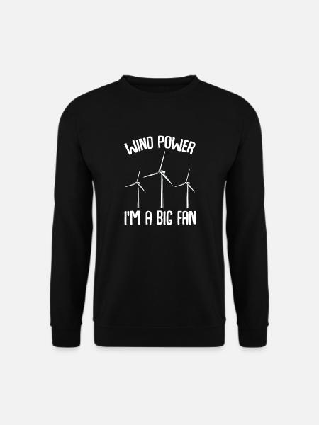 Vindkraft Jag är en stor fan Grön energi Vindkraft - Unisextröja - svart