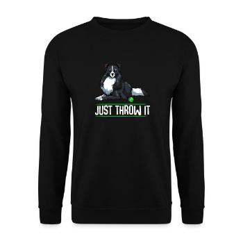 Just Throw It Border Collie chien amoureux des animaux - Sweat-shirt Unisexe - noir - Devant - Alina (178cm) & Michal (187cm)