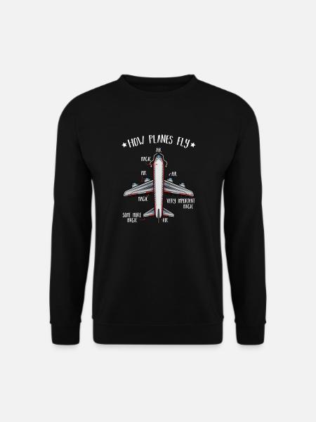 How Planes Fly Luft- und Raumfahrttechnik Studium - Unisex Pullover - Schwarz