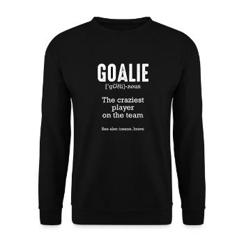 Gardien de but gardien de but définition de gardien de football - Sweat-shirt Unisexe - noir - Devant - Alina (178cm) & Michal (187cm)