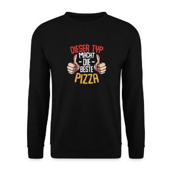 Dieser Typ Macht Die Beste Pizza Italienisch - Unisex Pullover - Schwarz - Vorne - Alina (178cm) & Michal (187cm)
