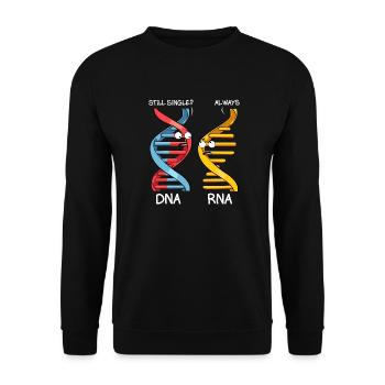 Immer noch Single Immer DNA RNA Biologie Wissensch - Unisex Pullover - Schwarz - Vorne - Alina (178cm) & Michal (187cm)