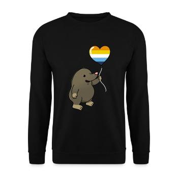 Mole Heart Balloon Aroace Pride - Unisex Sweatshirt - black - Front - Alina (178cm) & Michal (187cm)