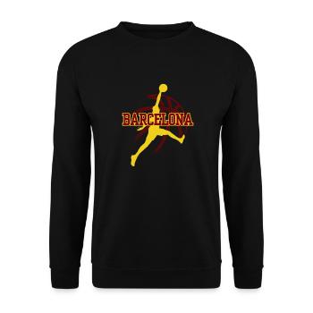 Barcelona, meine Stadt! - Unisex Pullover - Schwarz - Vorne - Alina (178cm) & Michal (187cm)