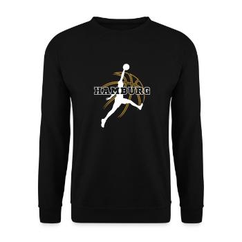 Hamburg, meine Stadt! - Unisex Pullover - Schwarz - Vorne - Alina (178cm) & Michal (187cm)
