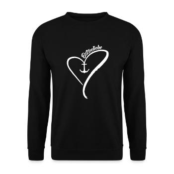 Ostseeliebe Anker des Herzes - Unisex Pullover - Schwarz - Vorne - Alina (178cm) & Michal (187cm)