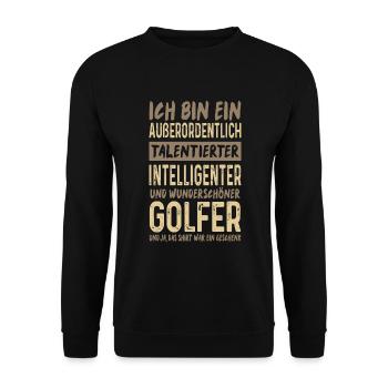 Wunderschöner Golfer Lustiger Golfspieler Golf - Unisex Pullover - Schwarz - Vorne - Alina (178cm) & Michal (187cm)