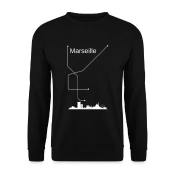 Marseille city - Unisex Sweatshirt - black - Front - Alina (178cm) & Michal (187cm)