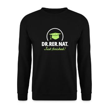 Doctor - Just finished! - Unisex Sweatshirt - black - Front - Alina (178cm) & Michal (187cm)