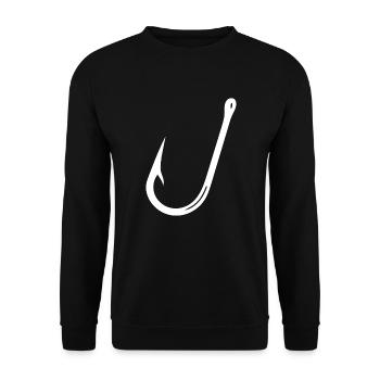Fishing hooks for hobby fishing - Unisex Sweatshirt - black - Front - Alina (178cm) & Michal (187cm)