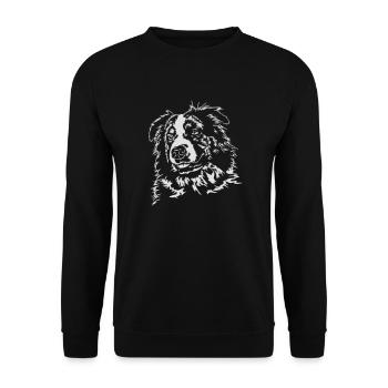 AUSTRALIAN SHEPHERD merle Portrait Wilsigns - Unisex Sweatshirt - black - Front - Alina (178cm) & Michal (187cm)