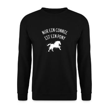 Seul un Connie est un poney Connemara - Sweat-shirt Unisexe - noir - Devant - Alina (178cm) & Michal (187cm)