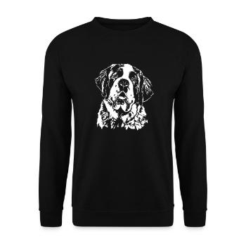 BERNHARDINER St Bernard Portrait Hunde Wilsigns - Unisex Pullover - Schwarz - Vorne - Alina (178cm) & Michal (187cm)