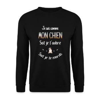 Humour chien berger australien cadeau - Sweat-shirt Unisexe - noir - Devant - Alina (178cm) & Michal (187cm)