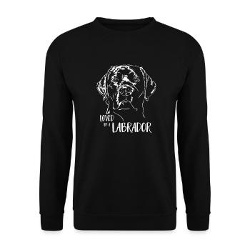 LABRADOR Labbi aimé par un Labrador disant Wilsigns - Sweat-shirt Unisexe - noir - Devant - Alina (178cm) & Michal (187cm)