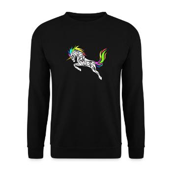 LICORNE STYLISÉE - Sweat-shirt Unisexe - noir - Devant - Alina (178cm) & Michal (187cm)