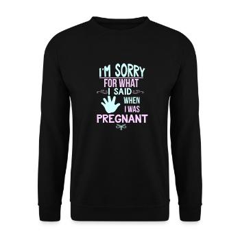 Pregnancy Said Mom Child Baby Gift - Unisex Sweatshirt - black - Front - Alina (178cm) & Michal (187cm)