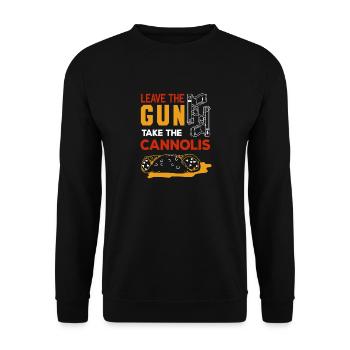 Pistole Frieden Statement Lustig Gun Geschenk - Unisex Pullover - Schwarz - Vorne - Alina (178cm) & Michal (187cm)