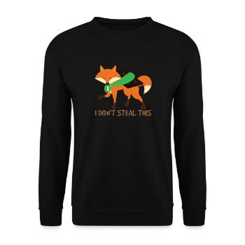 Lustiger Fuchs Fox Schokolade Trend Fun Geschenk - Unisex Pullover - Schwarz - Vorne - Alina (178cm) & Michal (187cm)