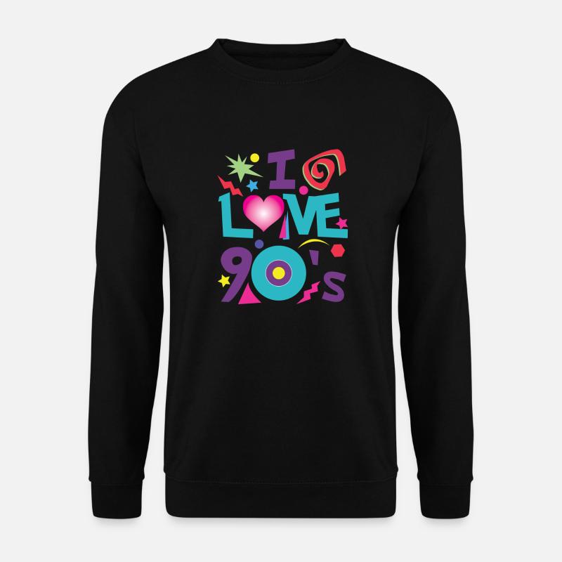 I love the 90s Disco Musik R&B Hip Hop Geschenk - Unisex Pullover - Schwarz