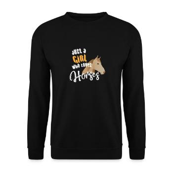 Juste une fille qui aime les chevaux cavalier à cheval - Sweat-shirt Unisexe - noir - Devant - Alina (178cm) & Michal (187cm)