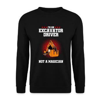 Heavy Equipment Operator and Excavator Operator Design - Unisex Sweatshirt - black - Front - Alina (178cm) & Michal (187cm)