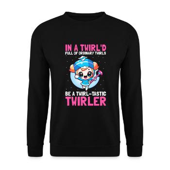 Professionelles Stabdänzerin für Majorette - Unisex Pullover - Schwarz - Vorne - Alina (178cm) & Michal (187cm)
