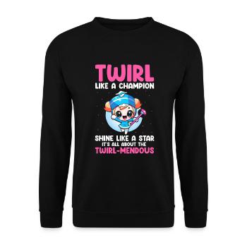 Stabdänzerin Design für Majorette - Unisex Pullover - Schwarz - Vorne - Alina (178cm) & Michal (187cm)