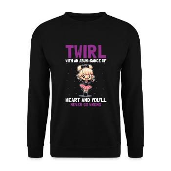Professionelles Stabdänzerin für Majorette - Unisex Pullover - Schwarz - Vorne - Alina (178cm) & Michal (187cm)