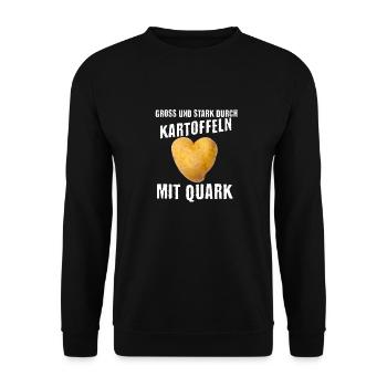 Lustiger Ossi Spruch - Unisex Pullover - Schwarz - Vorne - Alina (178cm) & Michal (187cm)