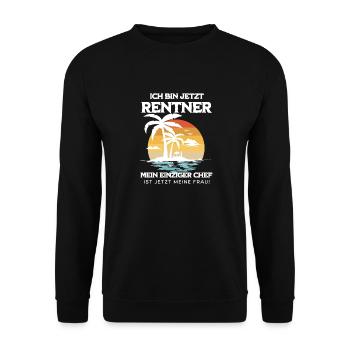 Lustiges Rentner Geschenk - Unisex Pullover - Schwarz - Vorne - Alina (178cm) & Michal (187cm)