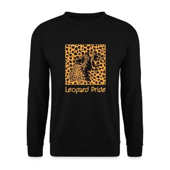 Leopard animal leopard pattern cat - Unisex Sweatshirt - black - Front - Alina (178cm) & Michal (187cm)