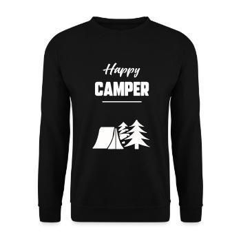 Happy camper - Sweat-shirt Unisexe - noir - Devant - Alina (178cm) & Michal (187cm)