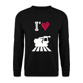 J’aime les moissonneuse - Sweat-shirt Unisexe - noir - Devant - Alina (178cm) & Michal (187cm)
