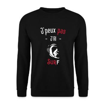 J'peux pas j'ai surf - Sweat-shirt Unisexe - noir - Devant - Alina (178cm) & Michal (187cm)