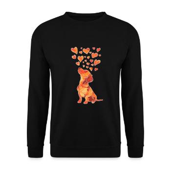 Doxie in love - Unisex Sweatshirt - black - Front - Alina (178cm) & Michal (187cm)