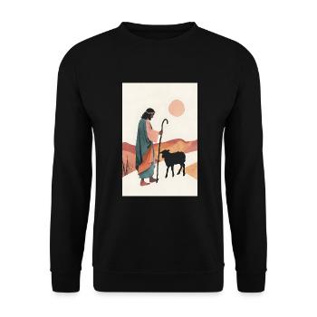 W5 Boh Mouton Perdu Parabole 3 Pièces, Mur Panoramique - Sweat-shirt Unisexe - noir - Devant - Alina (178cm) & Michal (187cm)
