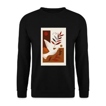 Christliche Taubenkunst, spiritueller - Unisex Pullover - Schwarz - Vorne - Alina (178cm) & Michal (187cm)