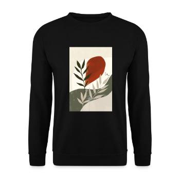 Imprimé oiseau bohème moderne, boho rustique - Sweat-shirt Unisexe - noir - Devant - Alina (178cm) & Michal (187cm)