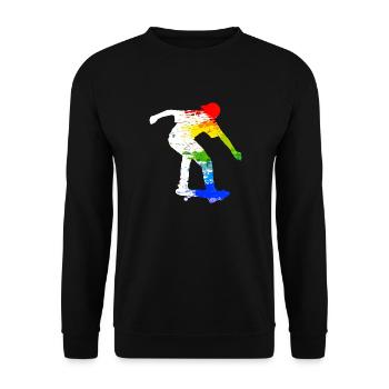 Skater | Skaten | Geschenk - Unisex Pullover - Schwarz - Vorne - Alina (178cm) & Michal (187cm)
