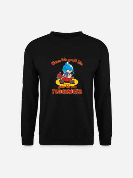 Groß bin zur Feuerwehr - RAHMENLOS Baby - Unisex Pullover - Schwarz