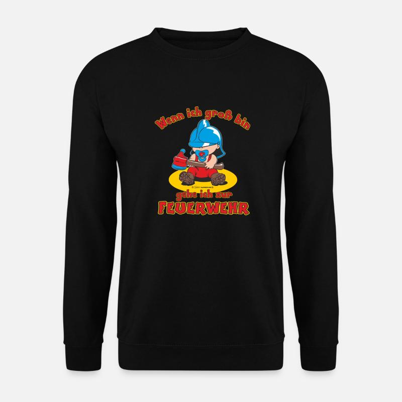 Groß bin zur Feuerwehr - RAHMENLOS Baby - Unisex Pullover - Schwarz
