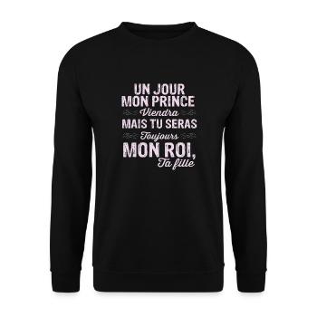"Mon ROI" - Sweat-shirt Unisexe - noir - Devant - Alina (178cm) & Michal (187cm)