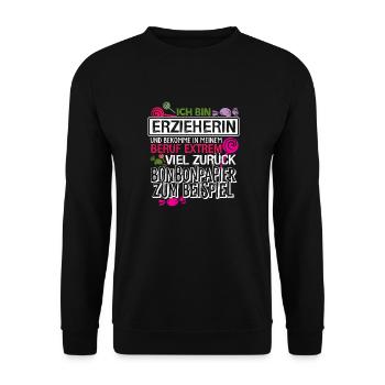 Erzieherin - BonBon - Unisex Pullover - Schwarz - Vorne - Alina (178cm) & Michal (187cm)