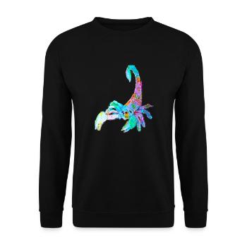 Bunter Skorpion - Unisex Pullover - Schwarz - Vorne - Alina (178cm) & Michal (187cm)