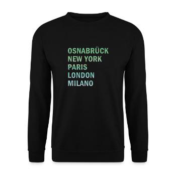 Metropole Osnabrück - Unisex Pullover - Schwarz - Vorne - Alina (178cm) & Michal (187cm)