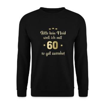 tBitte nur kein Neid 60 - Unisex Pullover - Schwarz - Vorne - Alina (178cm) & Michal (187cm)
