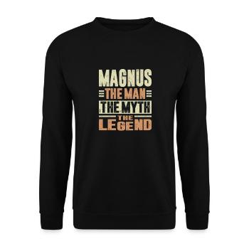 Magnus The Man - Unisex Sweatshirt - black - Front - Alina (178cm) & Michal (187cm)