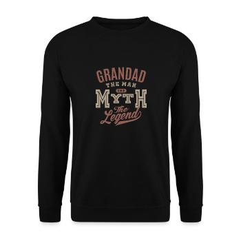 Grandad The Man - Unisex Sweatshirt - black - Front - Alina (178cm) & Michal (187cm)